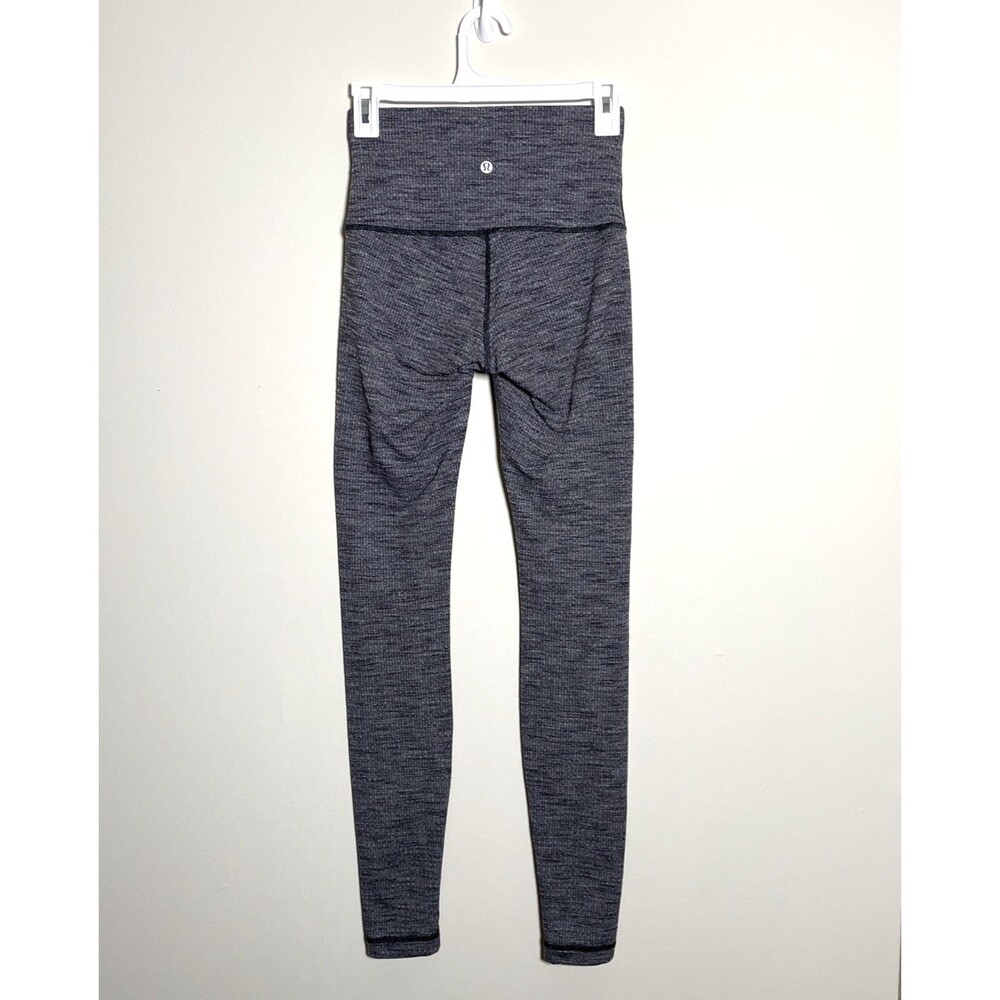 Lululemon Wunder Under Pant Hi-Rise 31" Luon Variegated Knit Heathered Black 4 - Picture 3 of 8